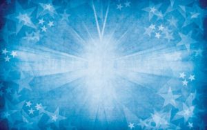 A textured blue background with a burst of white light at the center and multiple white stars of various sizes radiating outward from the center, reminiscent of the serene ambiance of Med Spa Lincoln NE.